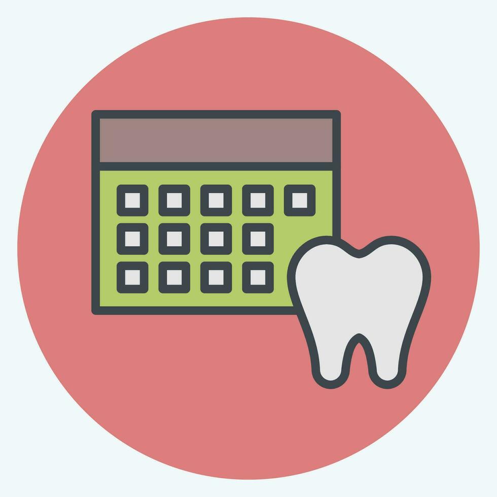 ícone agendamento. relacionado para dental símbolo.cor companheiro estilo. simples Projeto editável. simples ilustração vetor