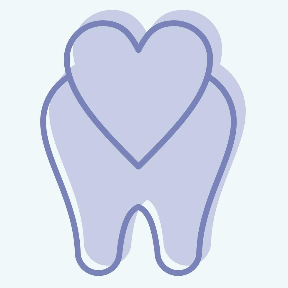 ícone dental Cuidado. relacionado para dental símbolo. dois tom estilo. simples Projeto editável. simples ilustração vetor