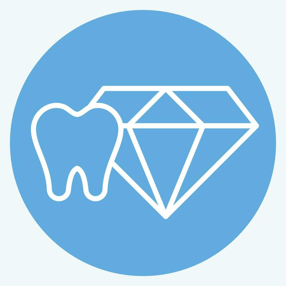 ícone dente joia. relacionado para dental símbolo. azul olhos estilo. simples Projeto editável. simples ilustração vetor