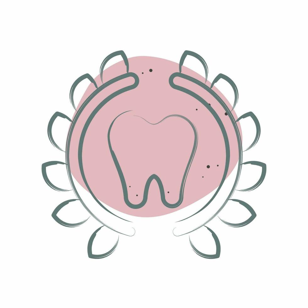 ícone aparelho ortodôntico. relacionado para dental símbolo. cor local estilo. simples Projeto editável. simples ilustração vetor