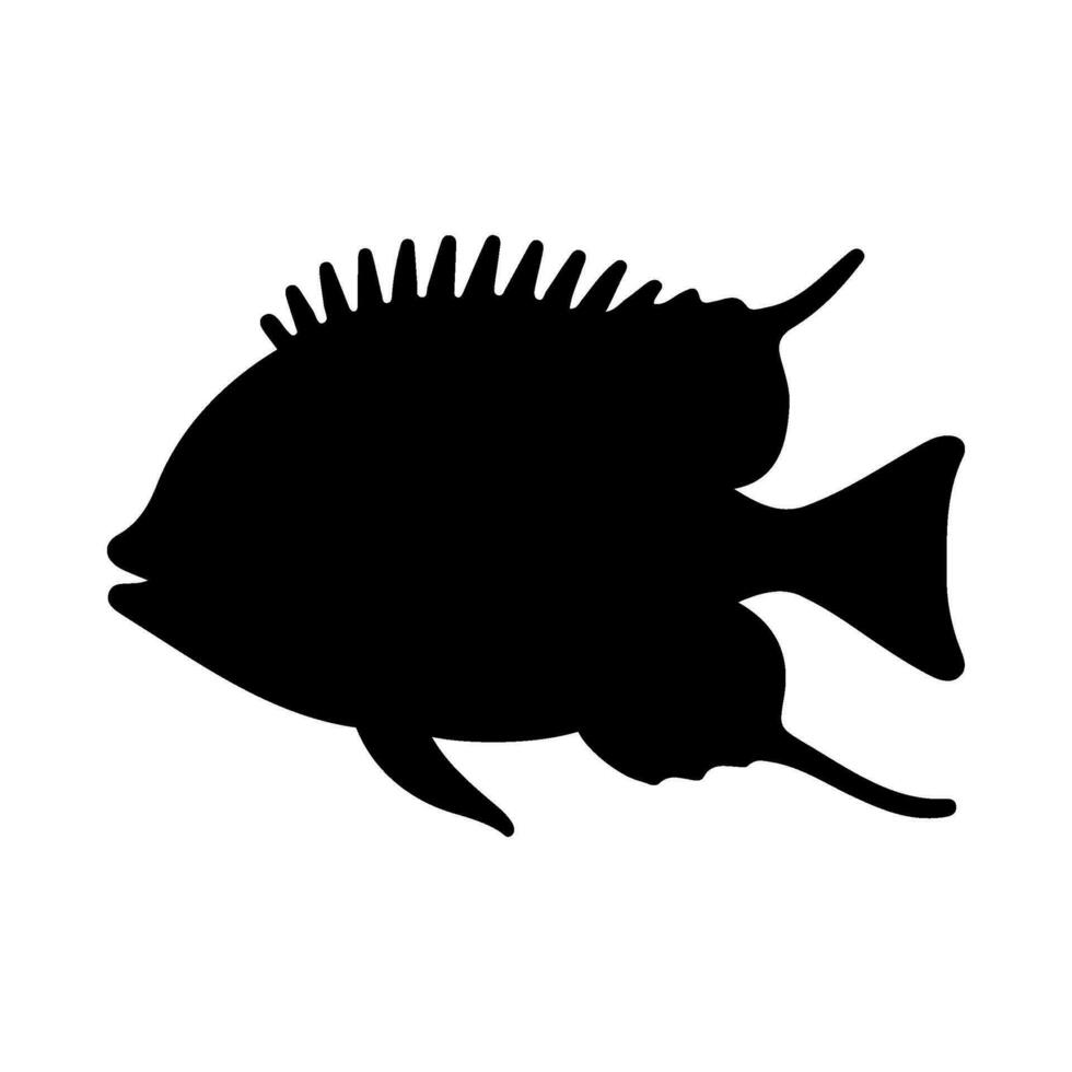 tropical peixe silhueta ilustração em isolado fundo vetor