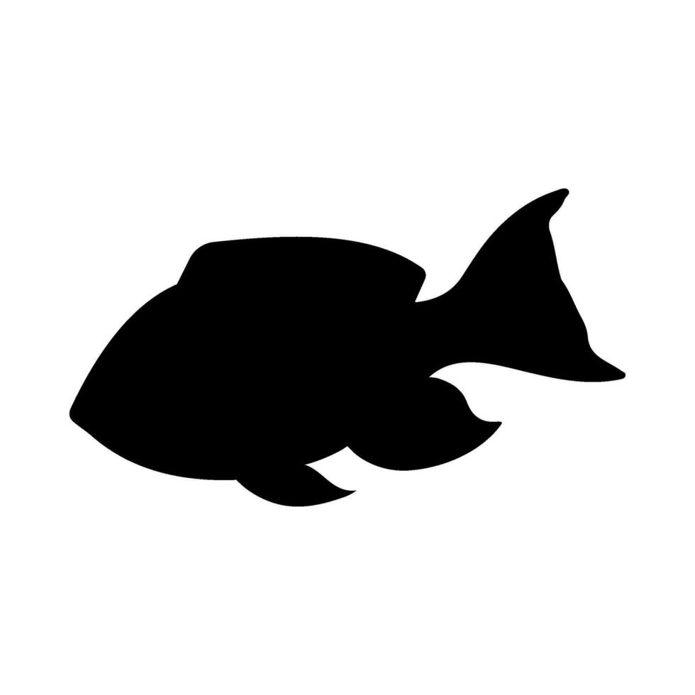 tropical peixe silhueta ilustração em isolado fundo vetor