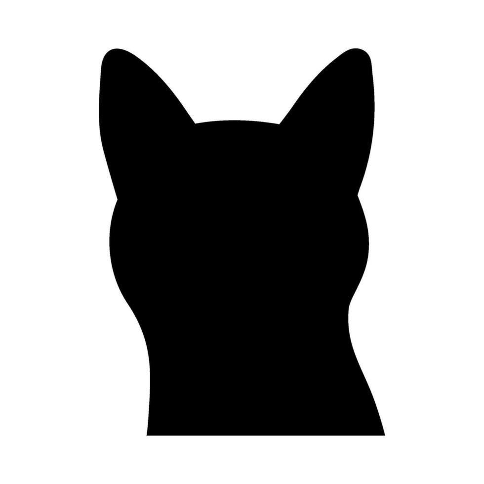 gato cabeça silhueta ilustração em isolado fundo vetor