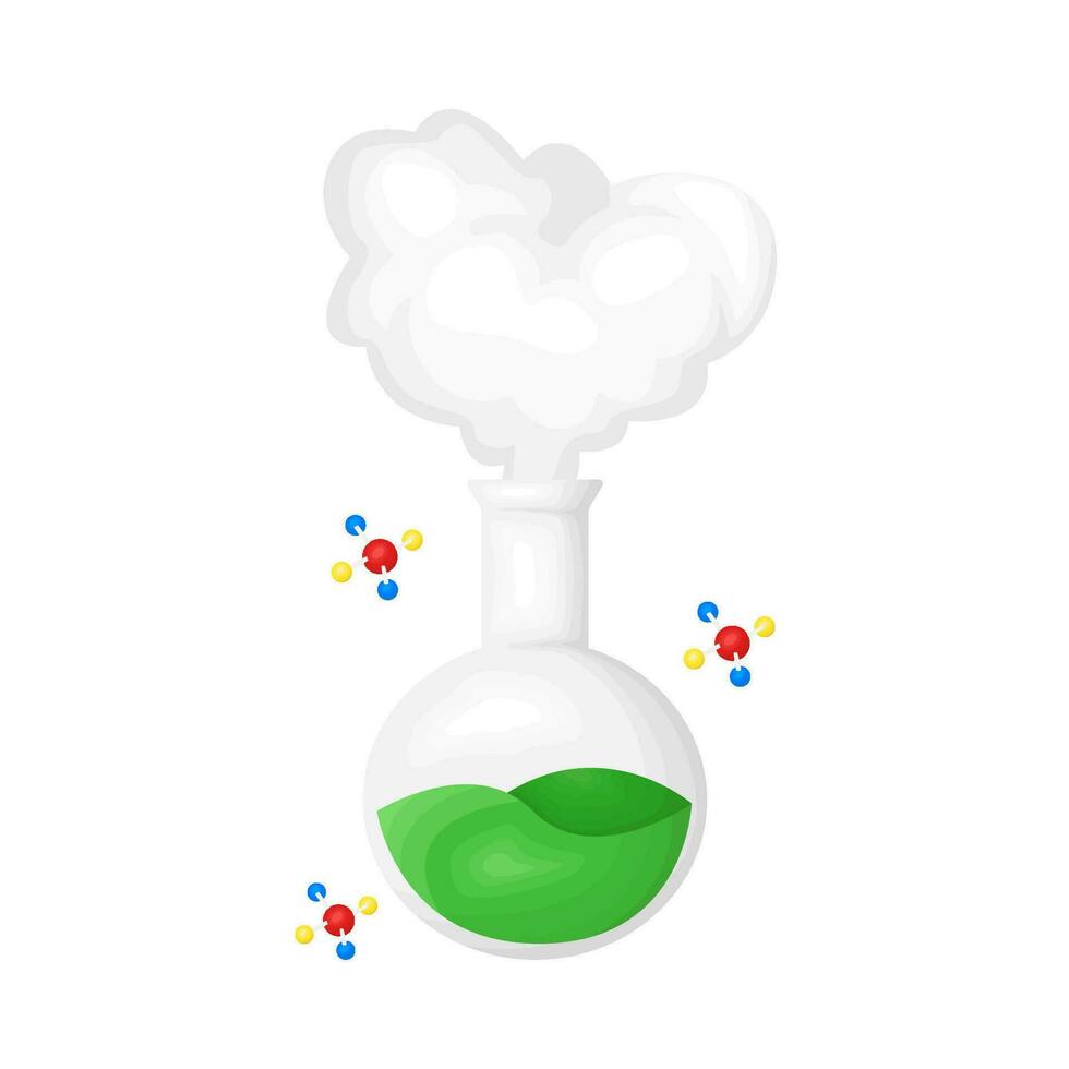 garrafa poção com molécula ilustração vetor
