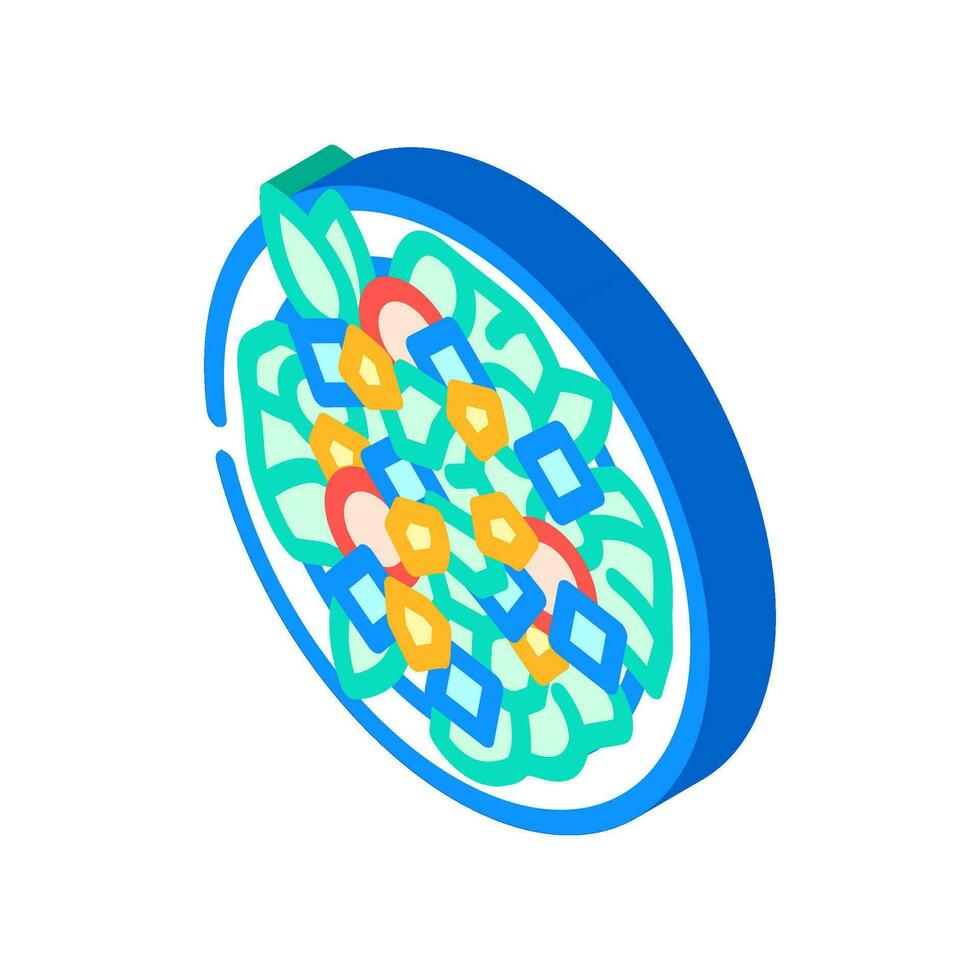 grego salada cozinha isométrico ícone vetor ilustração