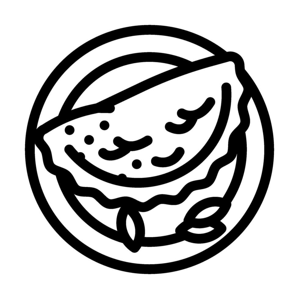 calzone pizza italiano cozinha linha ícone vetor ilustração