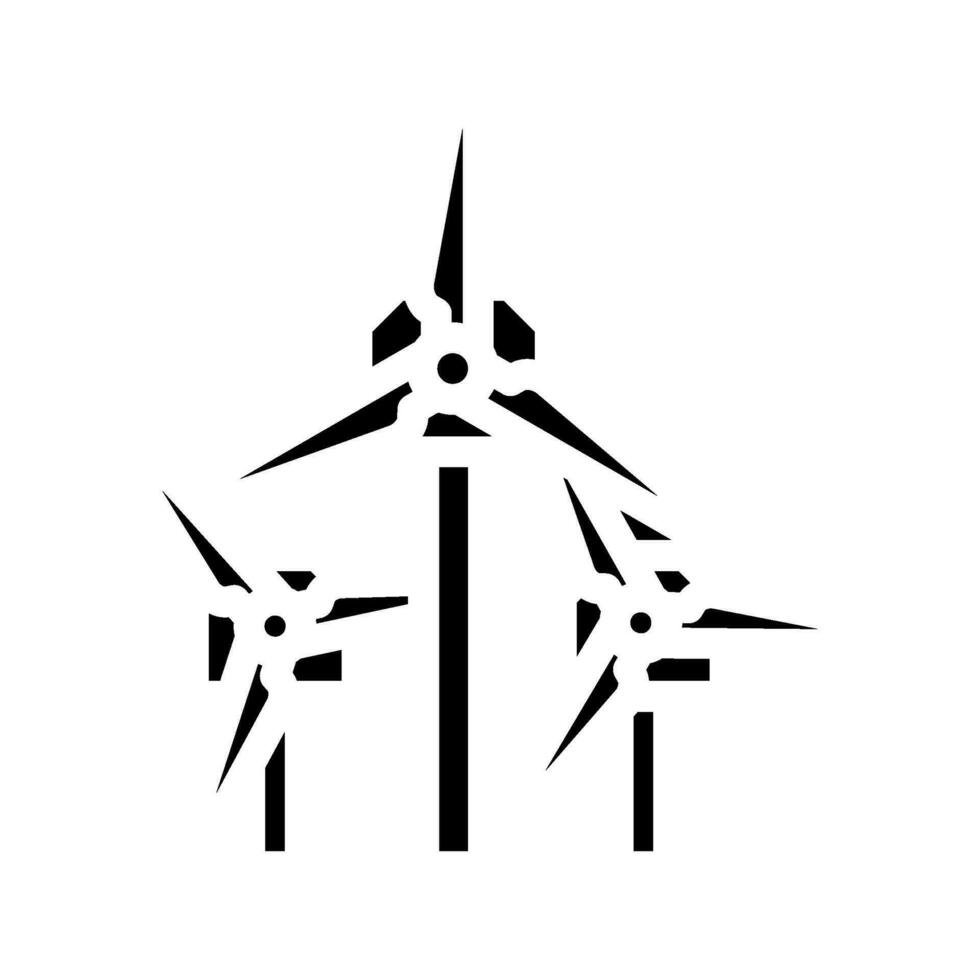 Fazenda turbina glifo ícone vetor ilustração