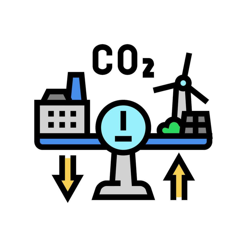 Deslocamento carbono cor ícone vetor ilustração