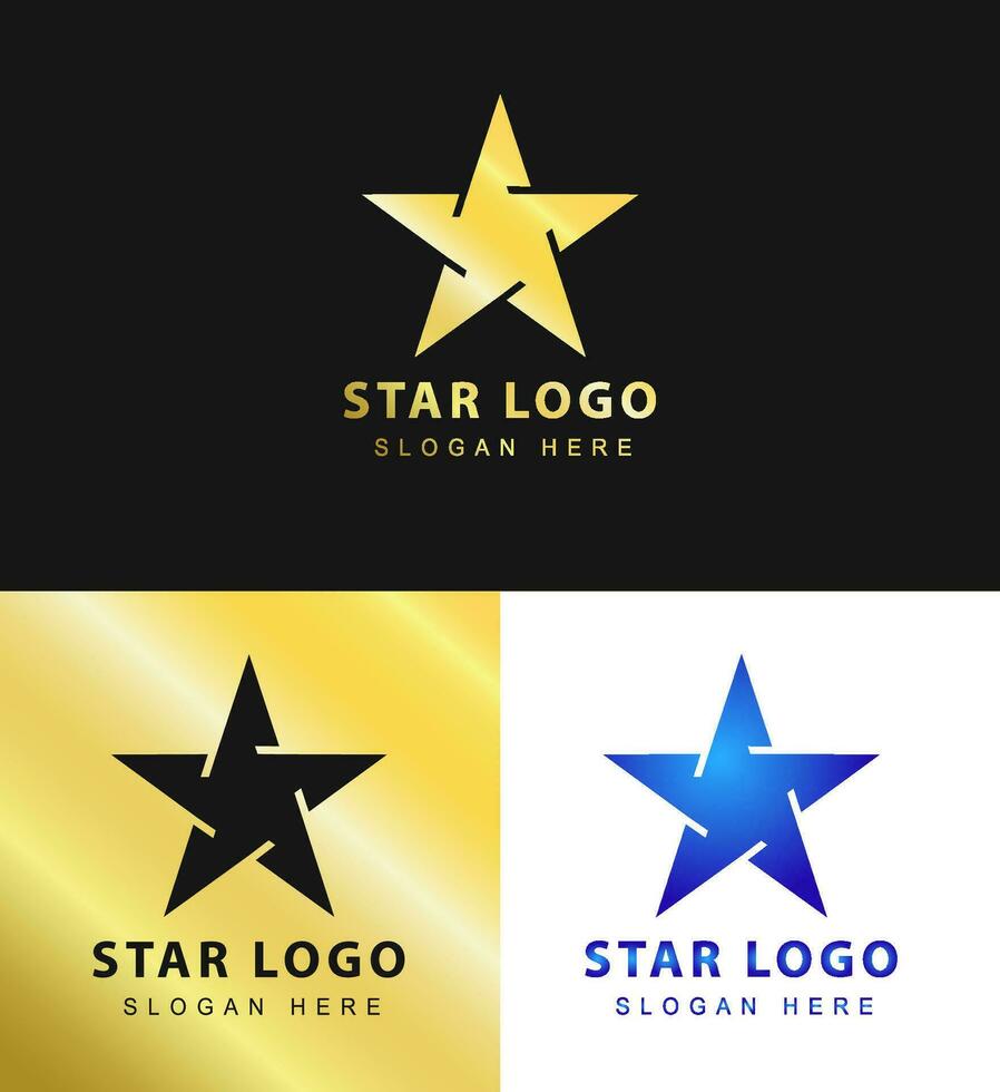 prata e ouro vetor gráfico, para companhia líder símbolo com Estrela forma. Estrela logotipo