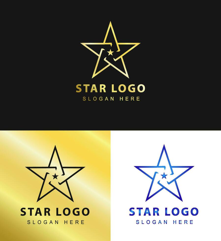 prata e ouro vetor gráfico, para companhia líder símbolo com Estrela forma. Estrela logotipo