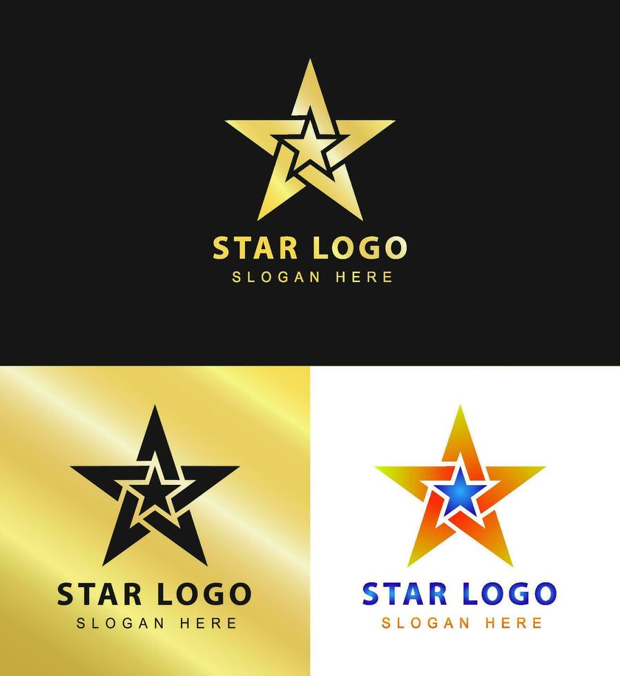 prata e ouro vetor gráfico, para companhia líder símbolo com Estrela forma. Estrela logotipo