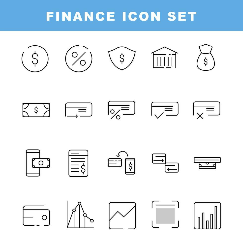 finança e o negócio linha ícones coleção. ui ícone conjunto dentro uma plano Projeto. fino esboço ícones pacote. vetor ilustração