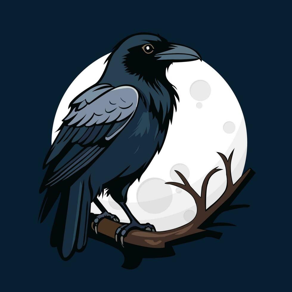 Raven mascote logotipo ilustração vetor