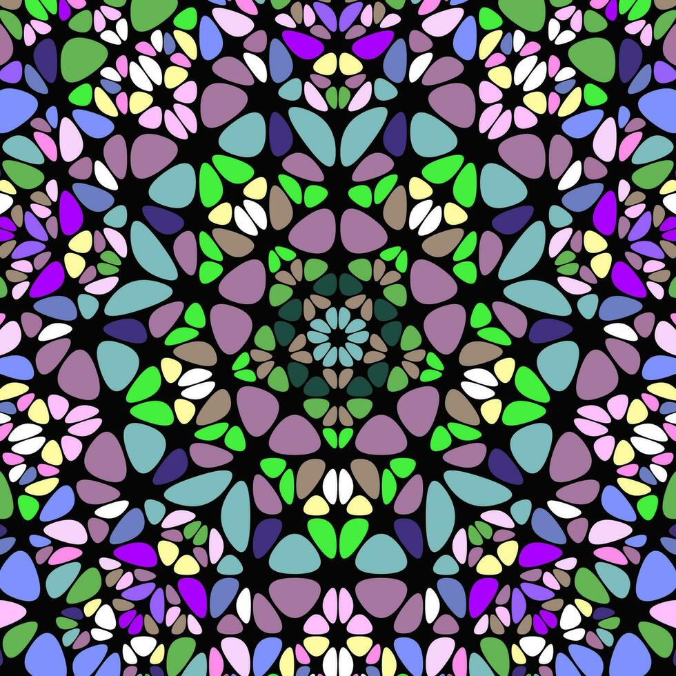 abstrato mosaico padronizar fundo Projeto - circular psicodélico floral vetor gráfico