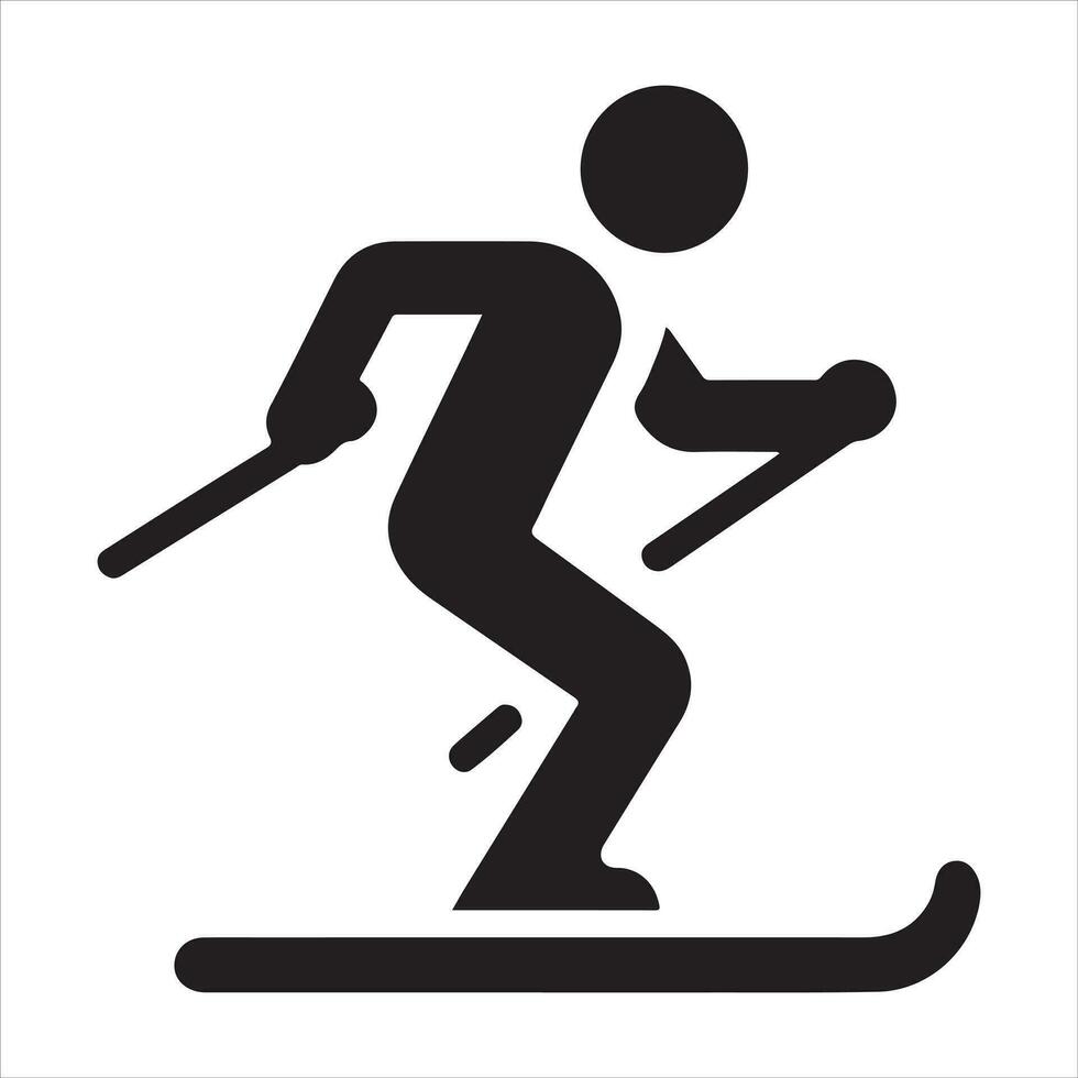 uma esquiador vetor silhueta Preto cor