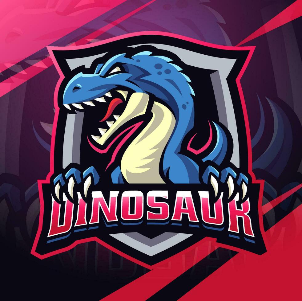 dinossauro esport mascote logotipo Projeto vetor