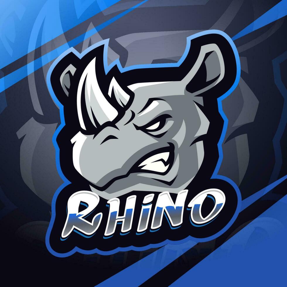 rinoceronte cabeça esport mascote logotipo Projeto vetor