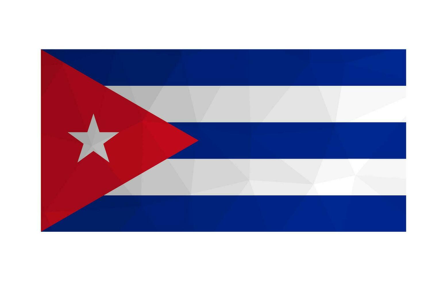 vetor isolado ilustração. nacional cubano bandeira. oficial símbolo do Cuba. criativo Projeto dentro baixo poli estilo com triangular formas. gradiente efeito.