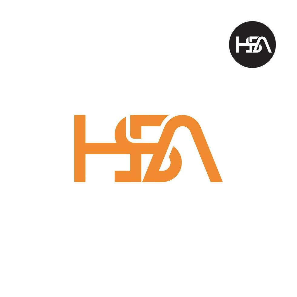 carta hsa monograma logotipo Projeto vetor