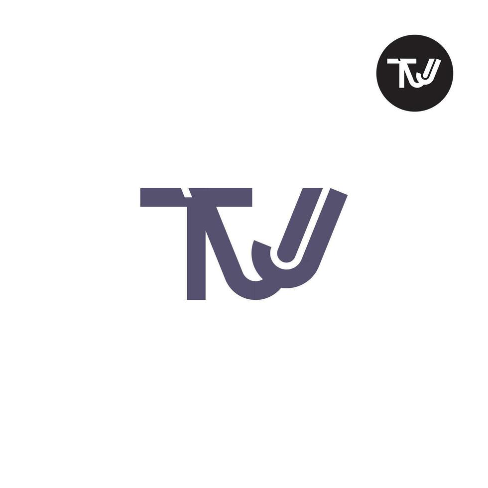 carta tvj monograma logotipo Projeto vetor