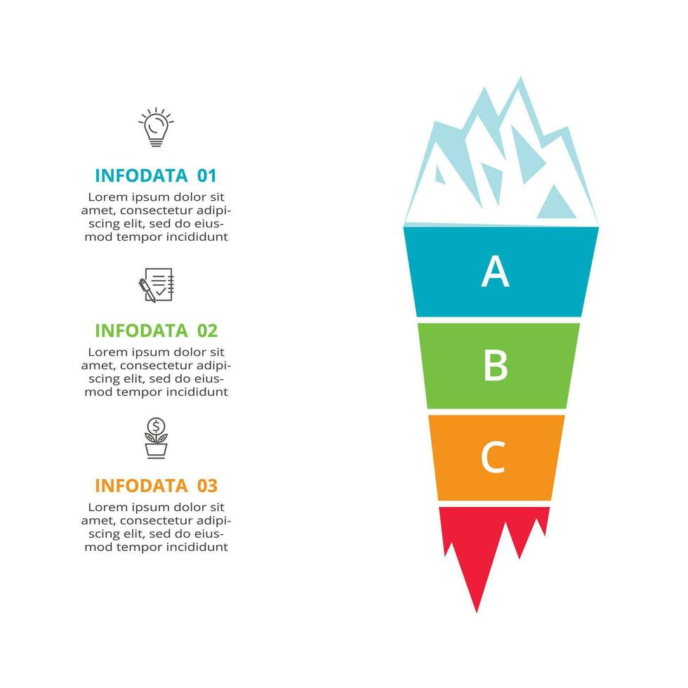 criativo conceito para infográfico com 3 passos, opções, partes ou processos. o negócio dados visualização. vetor