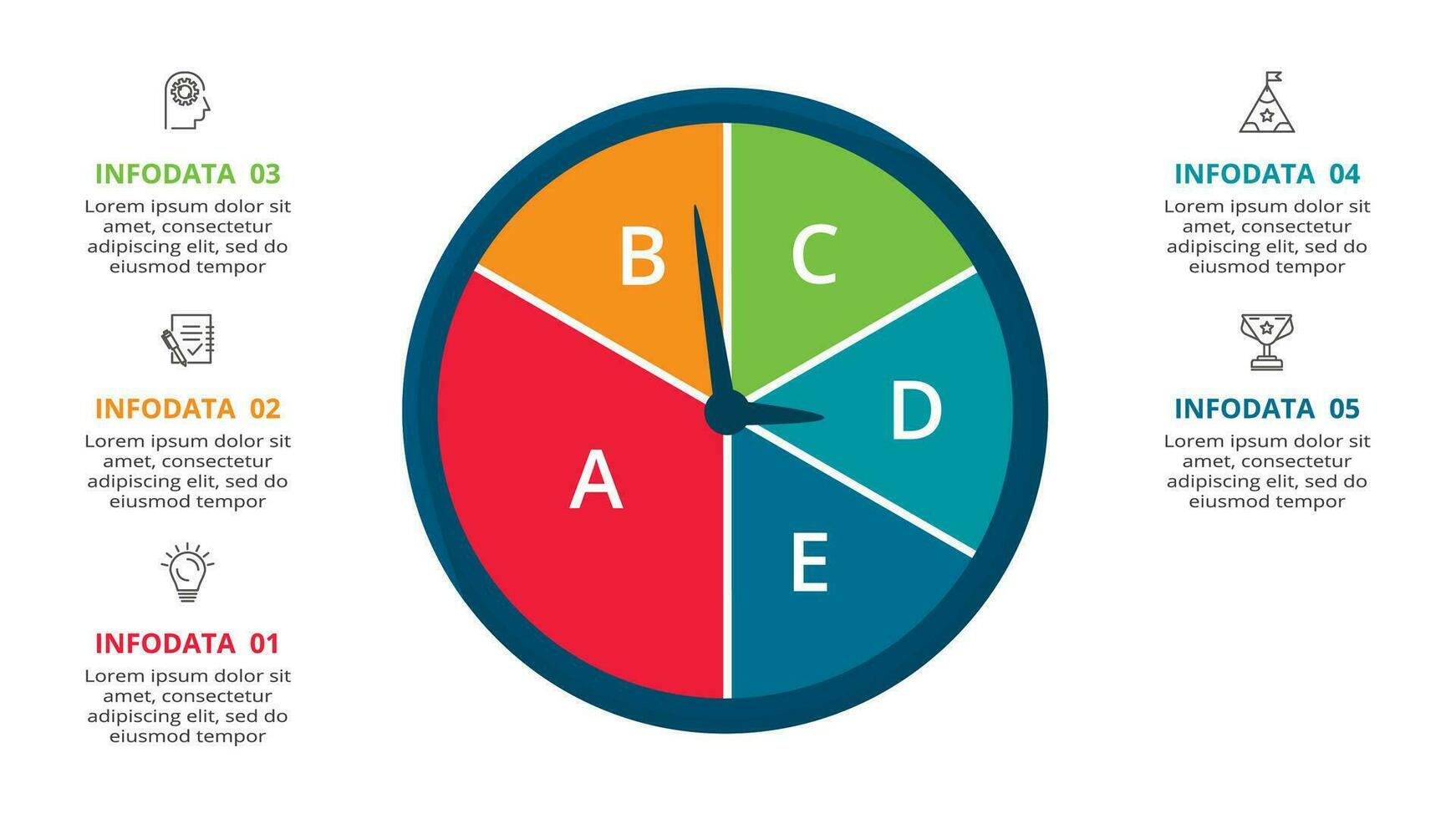 criativo conceito para infográfico com 5 passos, opções, partes ou processos. o negócio dados visualização. vetor
