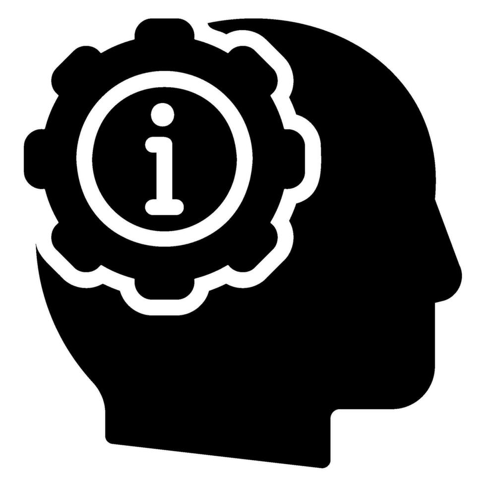 ícone de glifo do cérebro vetor