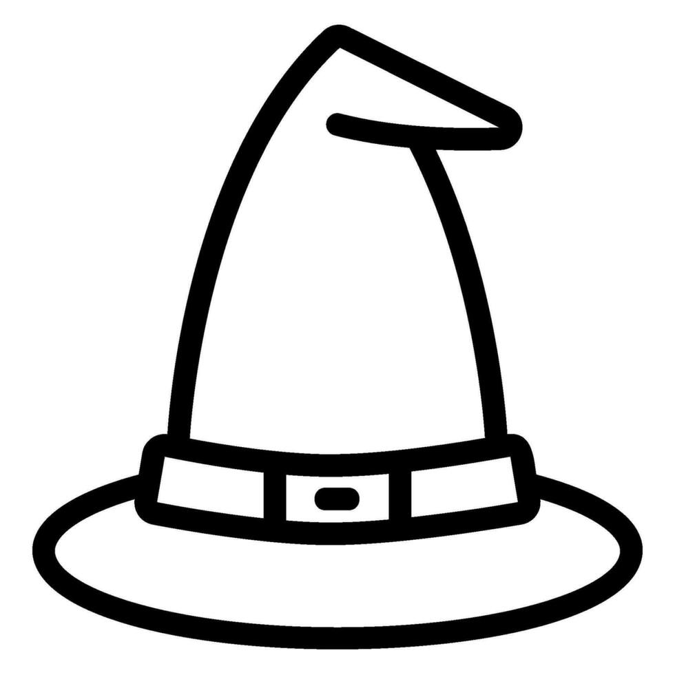 ícone de linha de chapéu de bruxa vetor