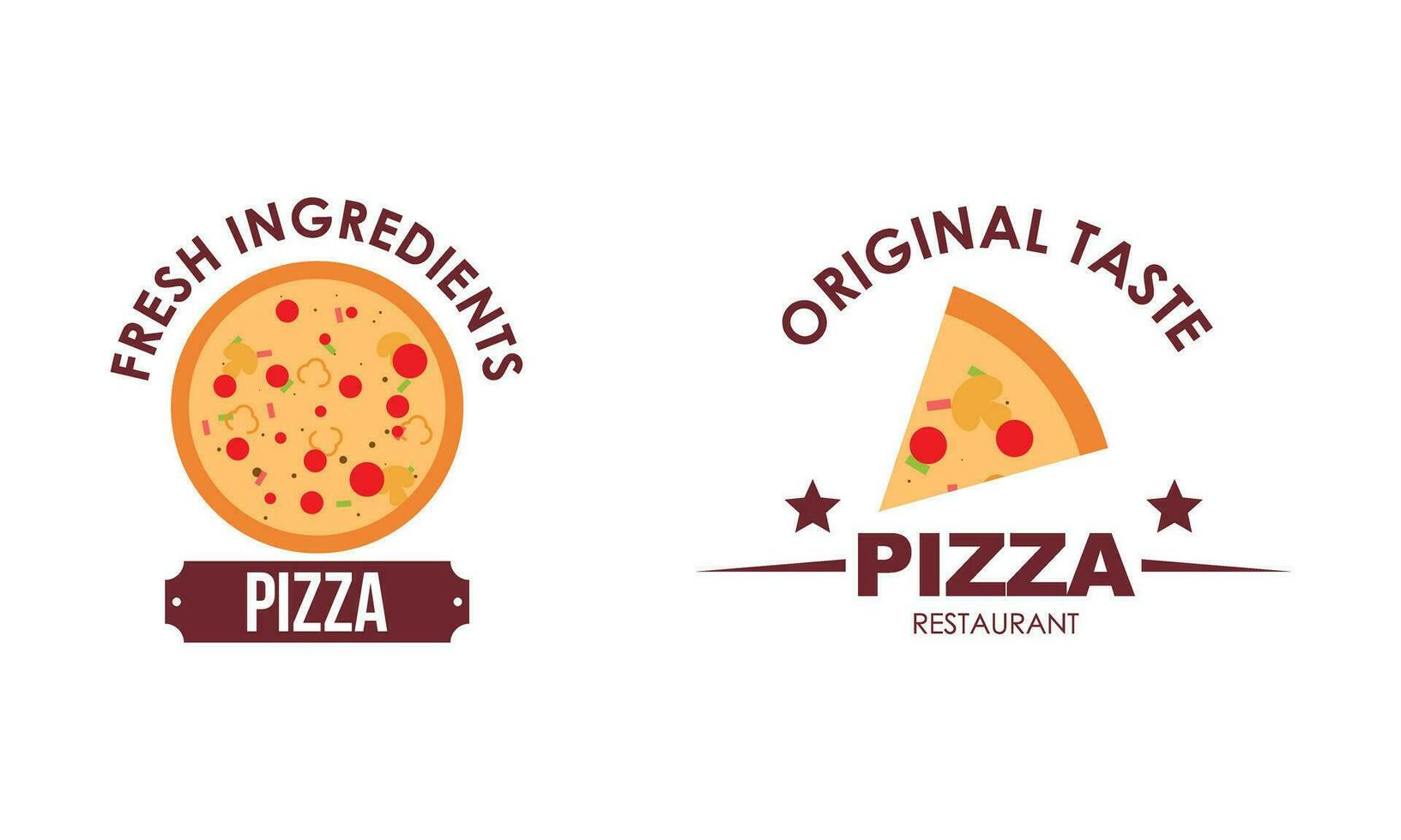 pizza logotipo, ícones e Projeto elementos para pizzaria vetor