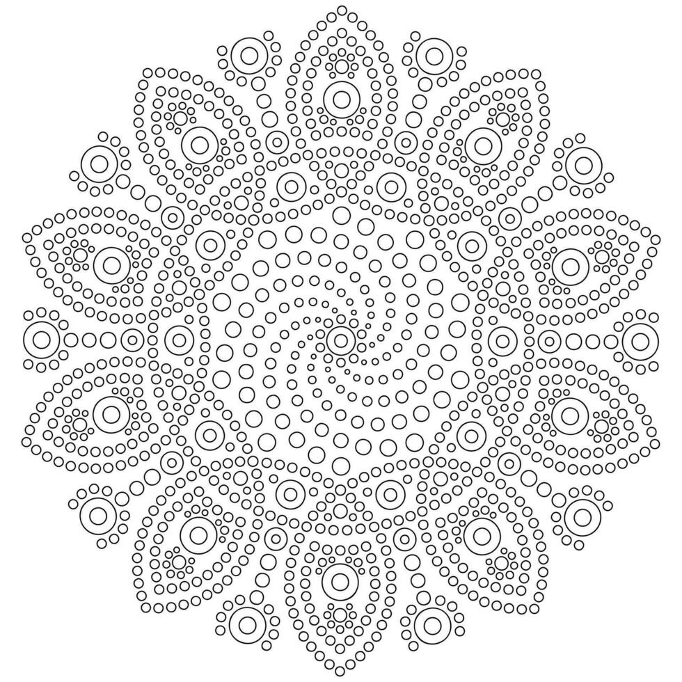 ponto mandala em branco fundo. coloração página para crianças e adultos. vetor