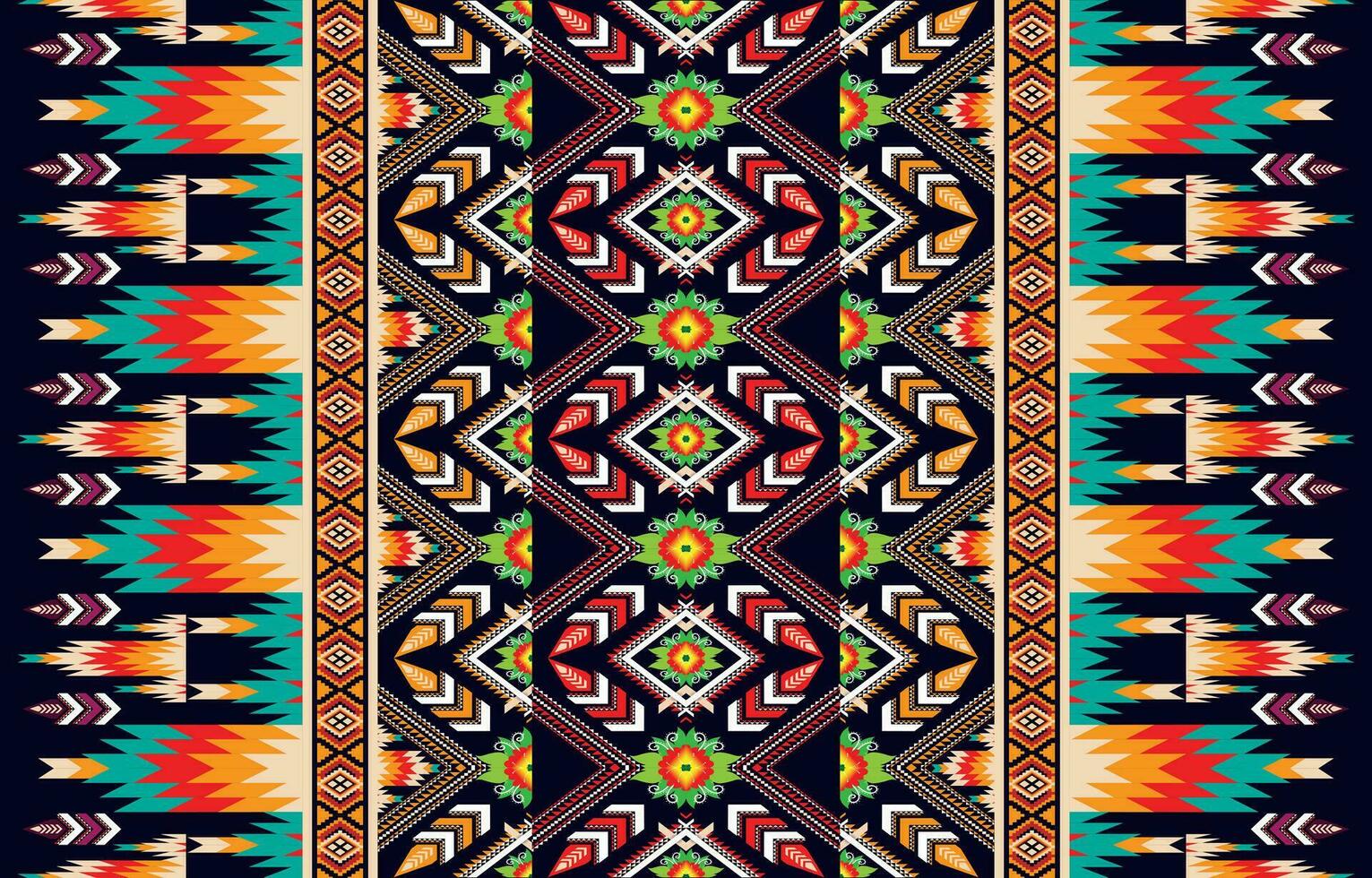 tapete étnico ikat padronizar arte. geométrico étnico ikat desatado padronizar dentro tribal. mexicano estilo. Projeto para fundo, papel de parede, ilustração, tecido, roupas, tapete, têxtil, batik, bordado. vetor