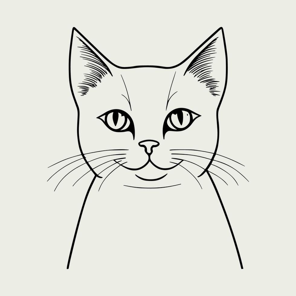 fofa gato vetor Preto e branco desenho animado personagem Projeto coleção. branco fundo. animais de estimação, animais.