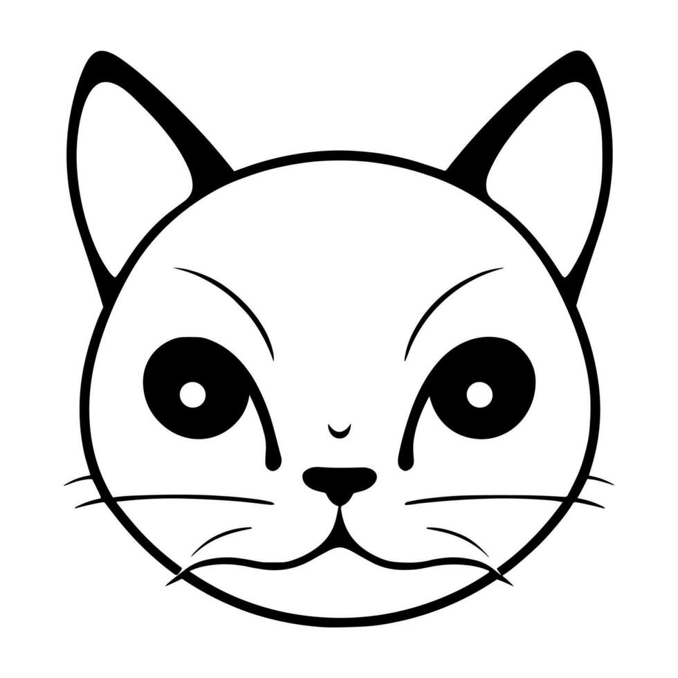 fofa gato vetor Preto e branco desenho animado personagem Projeto coleção. branco fundo. animais de estimação, animais.