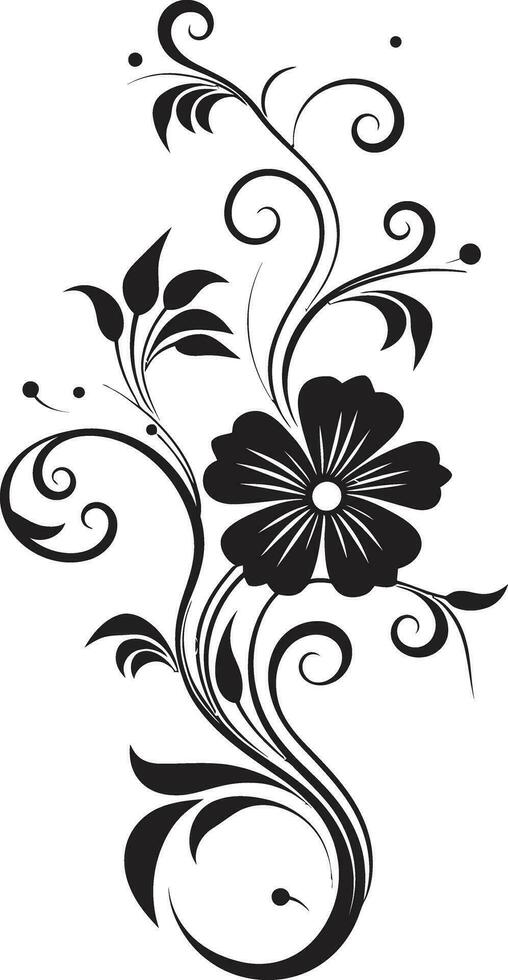 artístico mão desenhado criação elegante logotipo detalhe chique floral impressão Preto vetor ícone