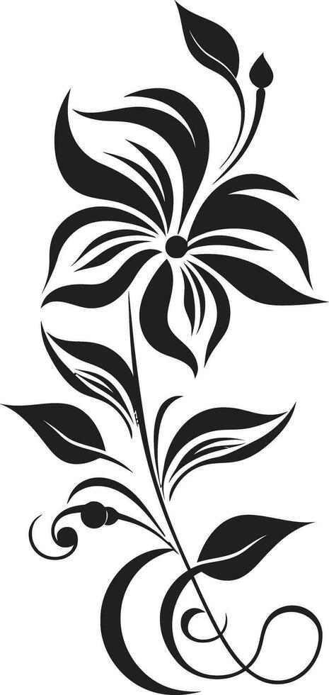 minimalista pétala esboço mão desenhado vetor ícone elegante vetor Flor Preto minimalista logotipo