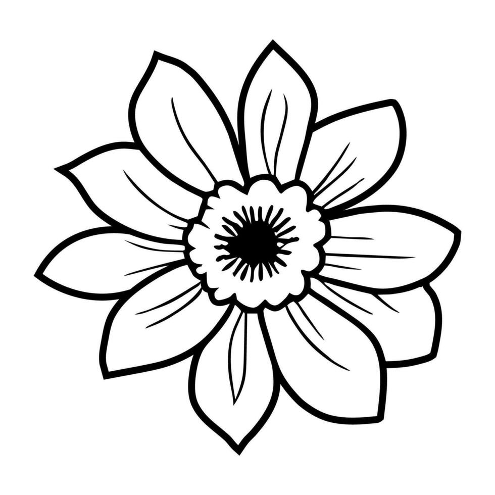 mão desenhado simples flor ilustração vetor