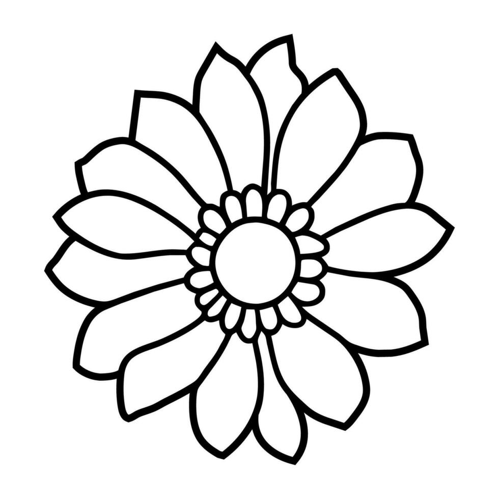 mão desenhado simples flor ilustração vetor