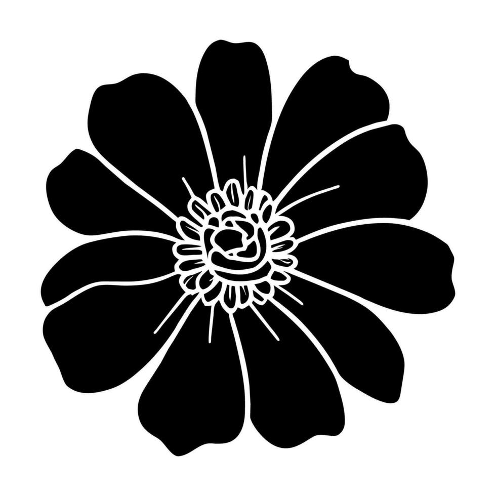 mão desenhado simples flor ilustração vetor