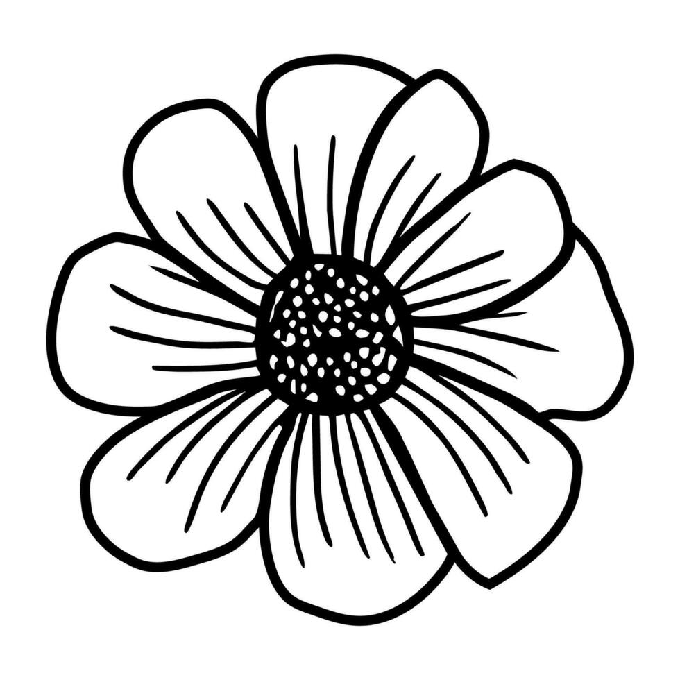 mão desenhado simples flor ilustração vetor