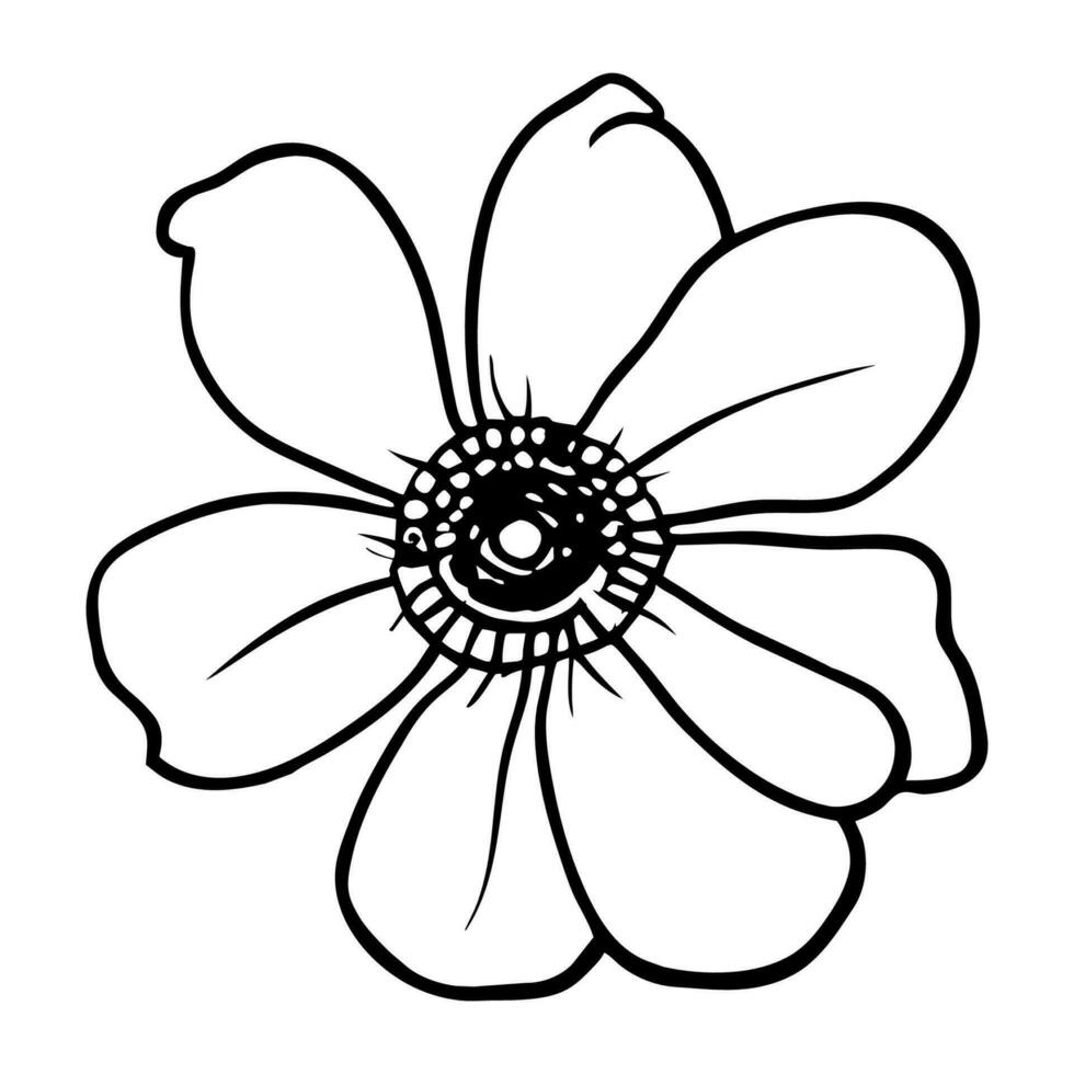 mão desenhado simples flor ilustração vetor