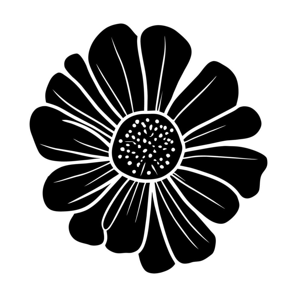 mão desenhado simples flor ilustração vetor