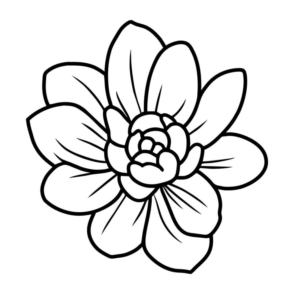 mão desenhado simples flor ilustração vetor