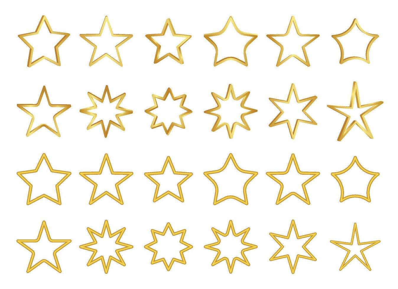 grande conjunto do dourado estrelas elementos Projeto vetor