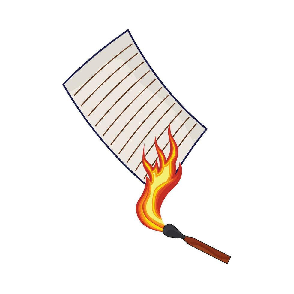 ilustração do queimando papel vetor
