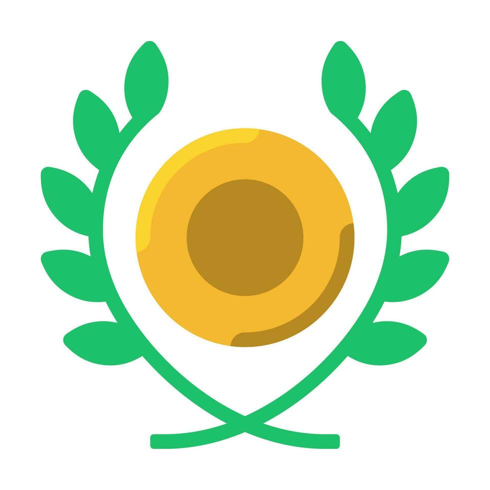 ouro medalhas prêmio ícone ou logotipo ilustração plano cor estilo vetor