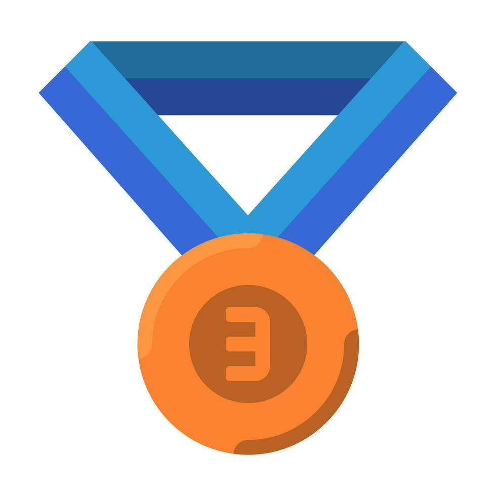 bronze medalhas prêmio ícone ou logotipo ilustração plano cor estilo vetor