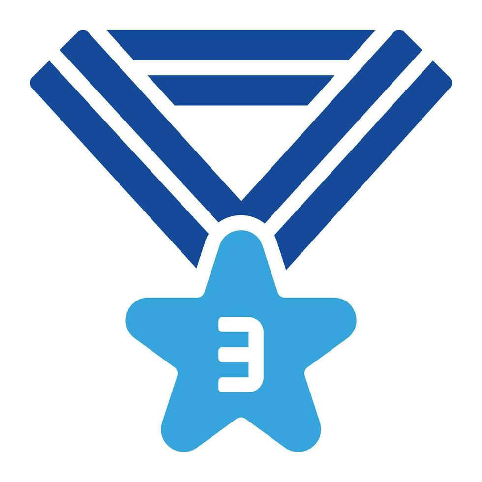 bronze medalhas prêmio ícone ou logotipo ilustração glifo estilo vetor