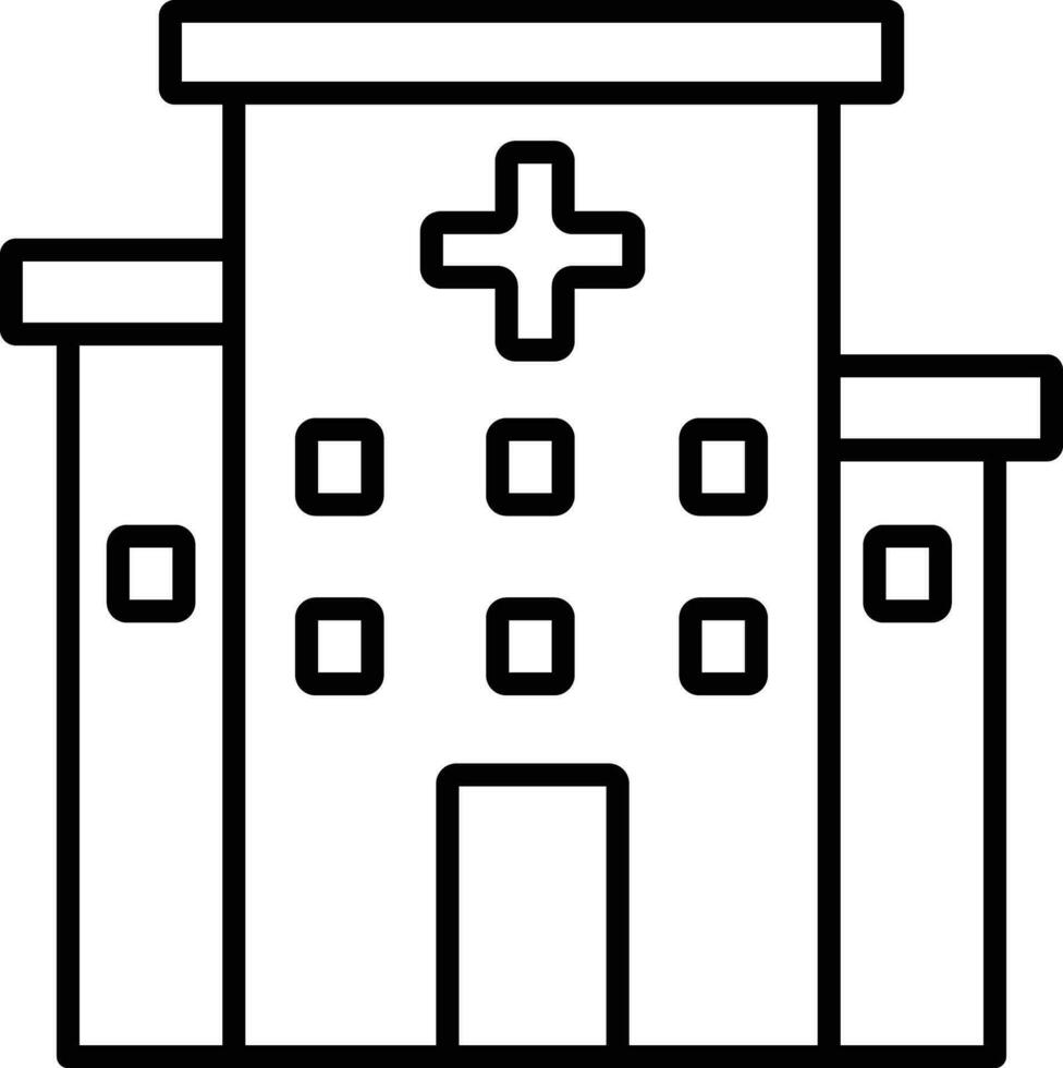 hospital esboço vetor ilustração ícone