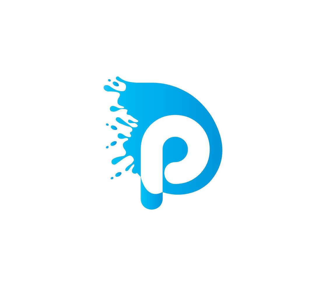 p alfabeto água logotipo Projeto conceito vetor