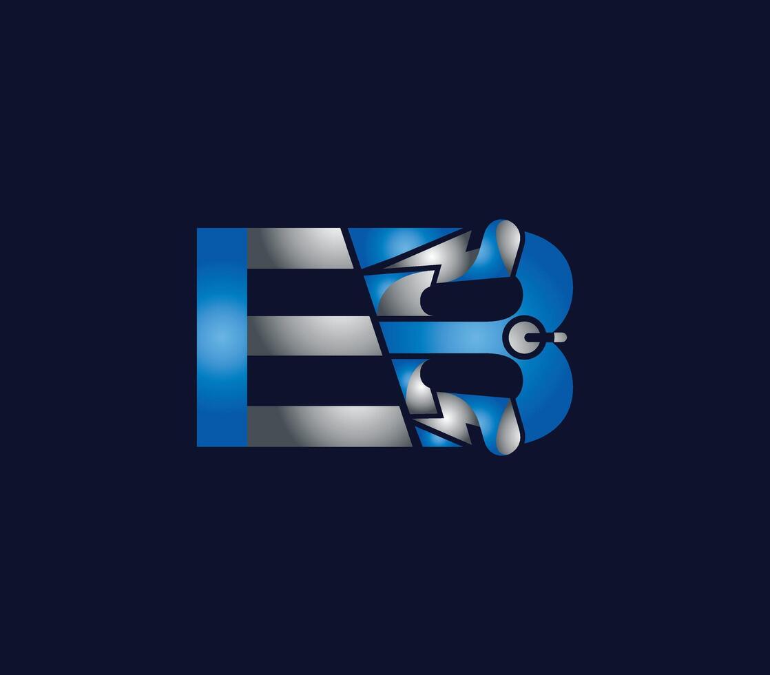 elétrico eb carta criativo companhia logotipo Projeto azul cor conceito vetor